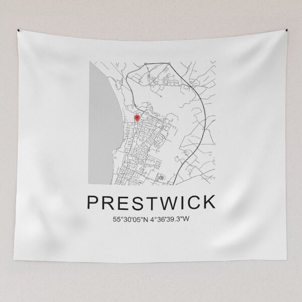 Item preview, Prestwick Map Scottish Ayrshire Town Coordinates Souvenir designed and sold by Loom on the Loch.