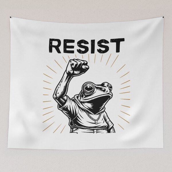 Item preview, Resistance Frog in Chain Protest Design designed and sold by Artichoke Press.
