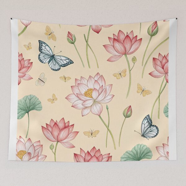 Item preview, Lotus flowers with butbutterflies  designed and sold by Lucky 777.
