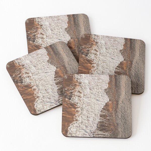 Item preview, Earthy Divide: Aerial View of Wave, Foam, and Pebble Beach designed and sold by MDB_Shop.