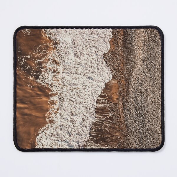 Item preview, Earthy Divide: Aerial View of Wave, Foam, and Pebble Beach designed and sold by MDB_Shop.