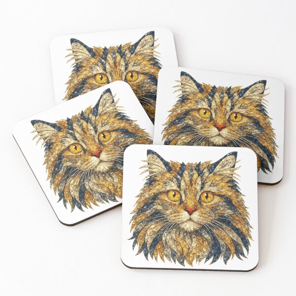 Item preview, Maine Coon with Golden Eyes and Blue Diamonds designed and sold by DigitalGemArt.