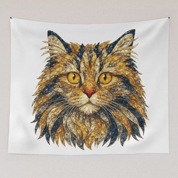 Item preview, Maine Coon with Golden Eyes and Blue Diamonds designed and sold by DigitalGemArt.