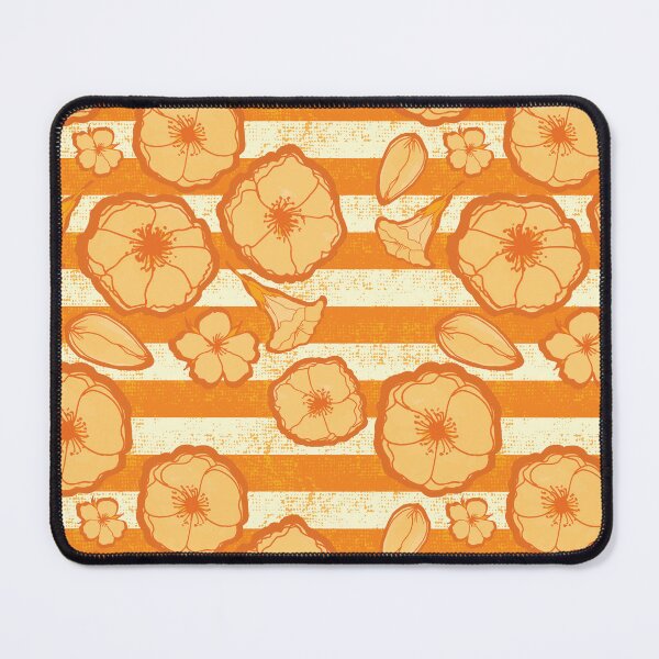 Item preview, Big Bold Orange Watercolor Poppy Flowers on Textured Stripes designed and sold by Goddessart.