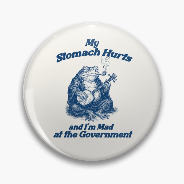 Item preview, My Stomach Hurts and I'm Mad at the Government Vintage Style T-Shirt, Unisex T Shirt, Funny Animals Meme t shirt, Retro Drawing t shirt, Frog Meme designed and sold by samidsou.