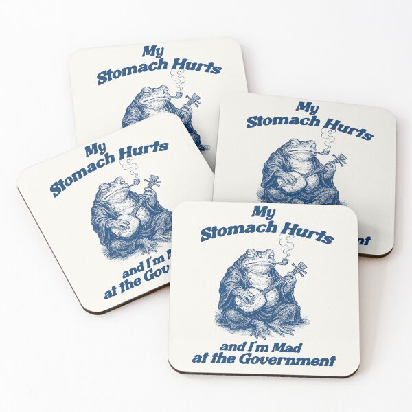 Item preview, My Stomach Hurts and I'm Mad at the Government Vintage Style T-Shirt, Unisex T Shirt, Funny Animals Meme t shirt, Retro Drawing t shirt, Frog Meme designed and sold by samidsou.