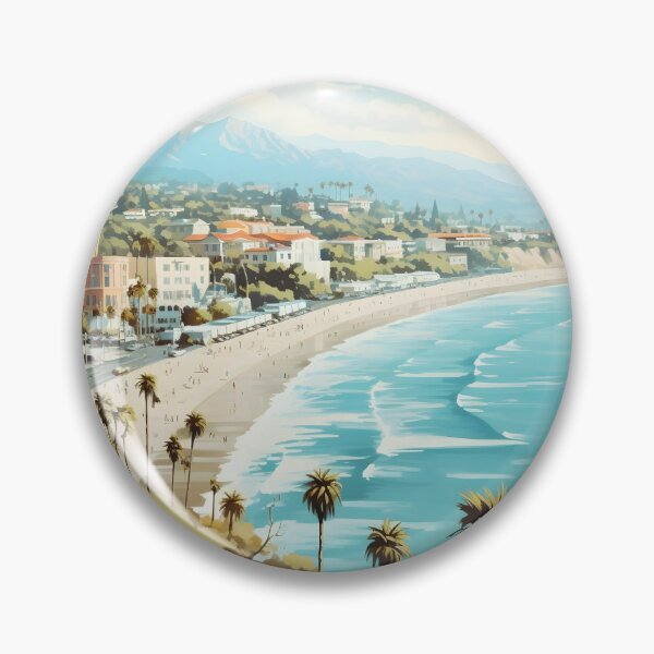 Item preview, Santa Monica California Beach Travel Poster Vintage designed and sold by LaFabricaArt.