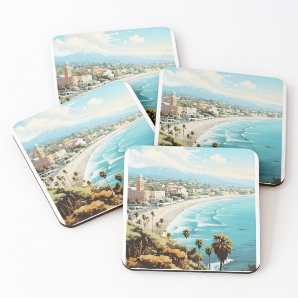 Item preview, Santa Monica California Beach Travel Poster Vintage designed and sold by LaFabricaArt.