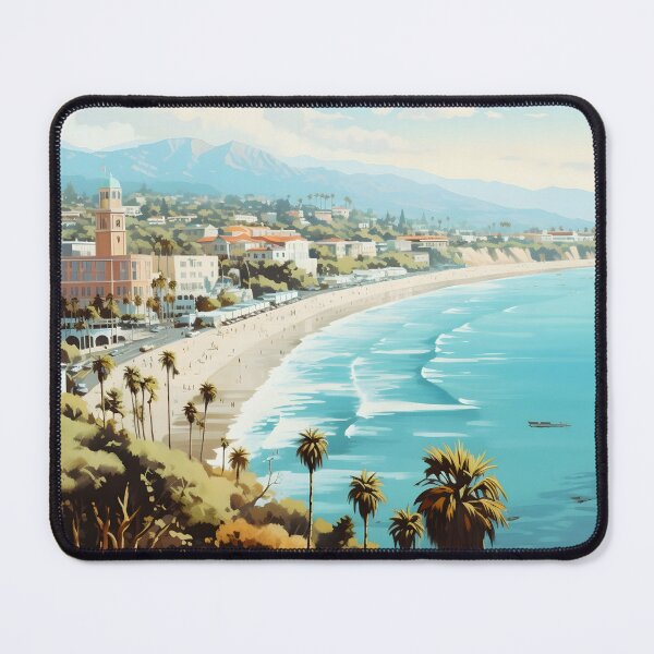 Item preview, Santa Monica California Beach Travel Poster Vintage designed and sold by LaFabricaArt.