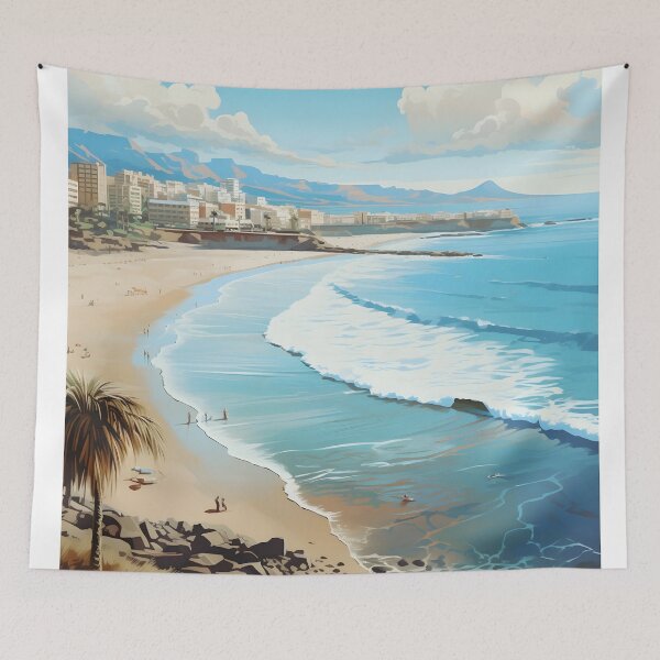 Item preview, Gran Canaria Spain Vintage Travel Beach Poster Art designed and sold by LaFabricaArt.