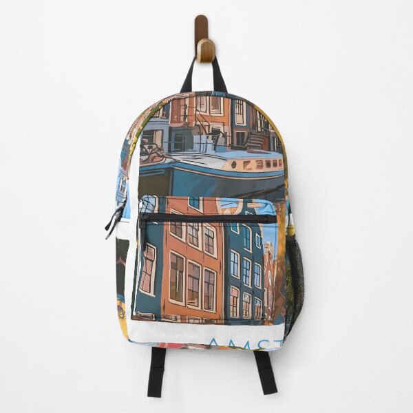 Item preview, Amsterdam Canal Houses Vintage Netherlands Travel Poster designed and sold by LaFabricaArt.