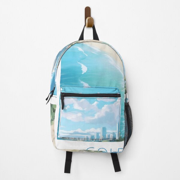 Item preview, Gold Coast Australia Beach Skyscraper Vintage Travel Print designed and sold by LaFabricaArt.