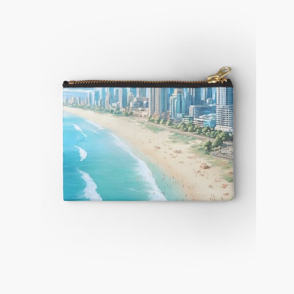 Item preview, Gold Coast Australia Beach Skyscraper Vintage Travel Print designed and sold by LaFabricaArt.