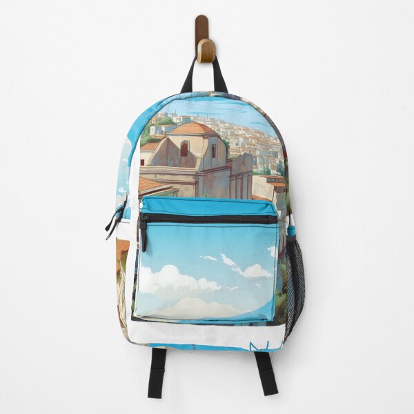 Item preview, Naples Vesuvius Italy Vintage Mediterranean Travel Poster designed and sold by LaFabricaArt.