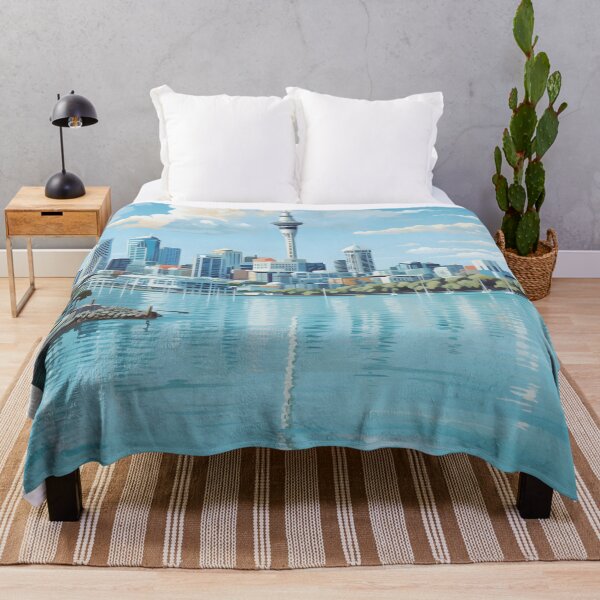 Item preview, Auckland New Zealand Vintage Skyline Travel Poster Print designed and sold by LaFabricaArt.