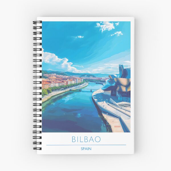Item preview, Bilbao Guggenheim Spain Vintage Architectural Travel Poster designed and sold by LaFabricaArt.