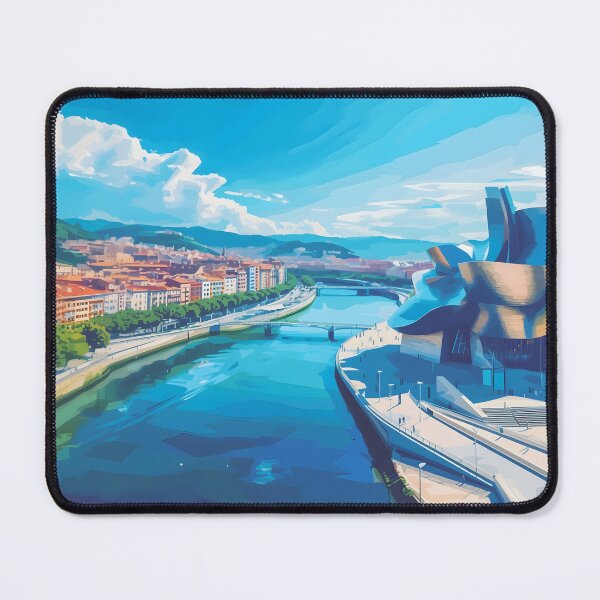 Item preview, Bilbao Guggenheim Spain Vintage Architectural Travel Poster designed and sold by LaFabricaArt.