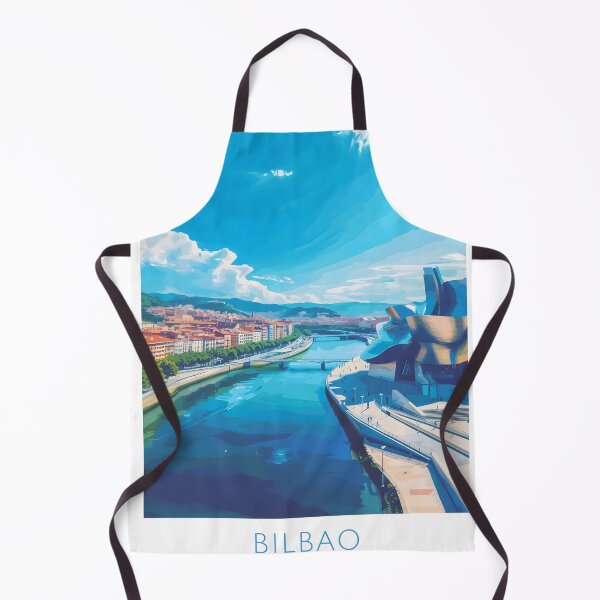 Item preview, Bilbao Guggenheim Spain Vintage Architectural Travel Poster designed and sold by LaFabricaArt.