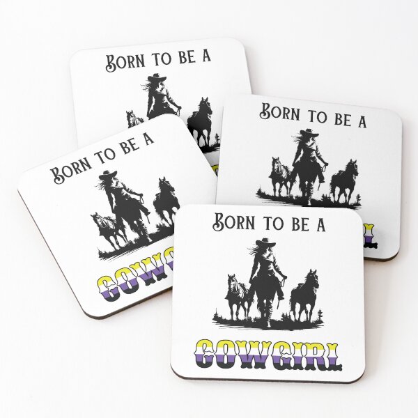 Item preview, Born To Be a Cowgirl (cowgirl + horses) - Nonbinary Pride Flag designed and sold by CC's Designs.