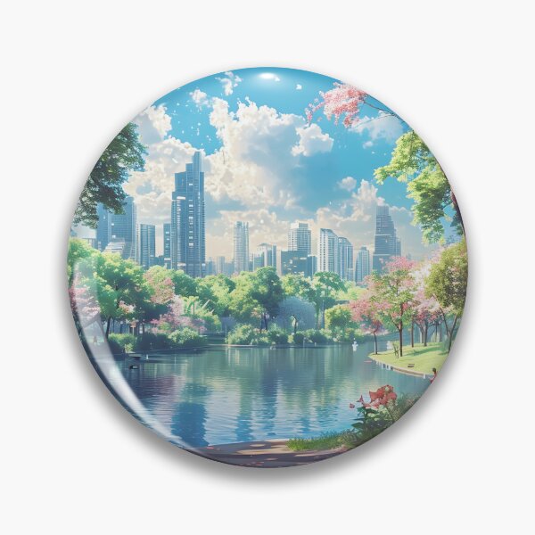 Item preview, Lumpini Park Bangkok Cherry Blossom Vintage Travel Poster designed and sold by LaFabricaArt.