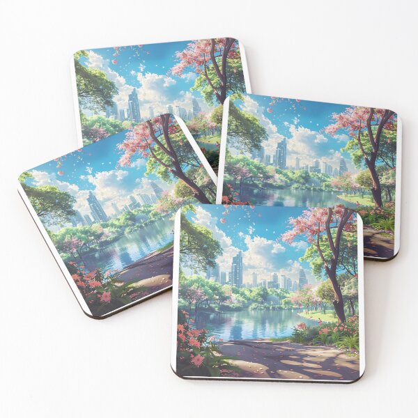 Item preview, Lumpini Park Bangkok Cherry Blossom Vintage Travel Poster designed and sold by LaFabricaArt.