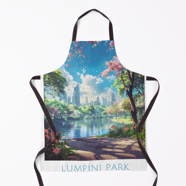 Item preview, Lumpini Park Bangkok Cherry Blossom Vintage Travel Poster designed and sold by LaFabricaArt.