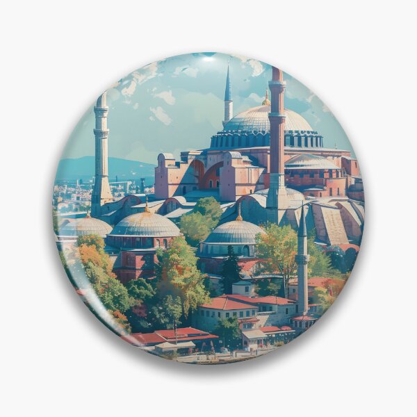 Item preview, Istanbul Hagia Sophia Turkey Vintage Travel Poster Art designed and sold by LaFabricaArt.