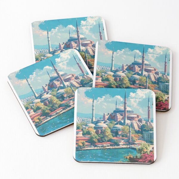 Item preview, Istanbul Hagia Sophia Turkey Vintage Travel Poster Art designed and sold by LaFabricaArt.