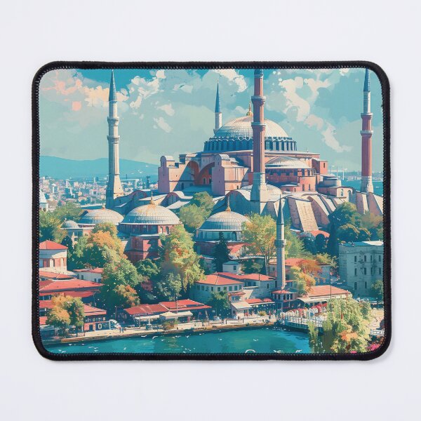 Item preview, Istanbul Hagia Sophia Turkey Vintage Travel Poster Art designed and sold by LaFabricaArt.