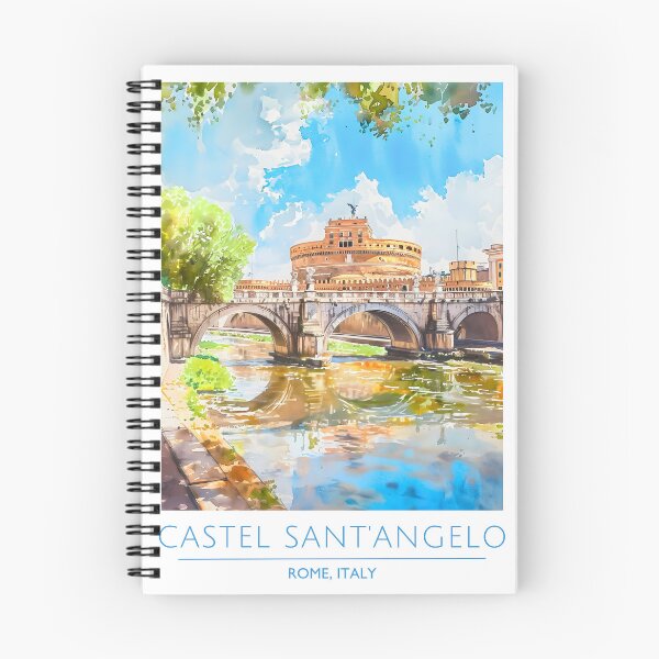 Item preview, Castel Sant'Angelo Rome Vintage Watercolor Travel Poster designed and sold by LaFabricaArt.