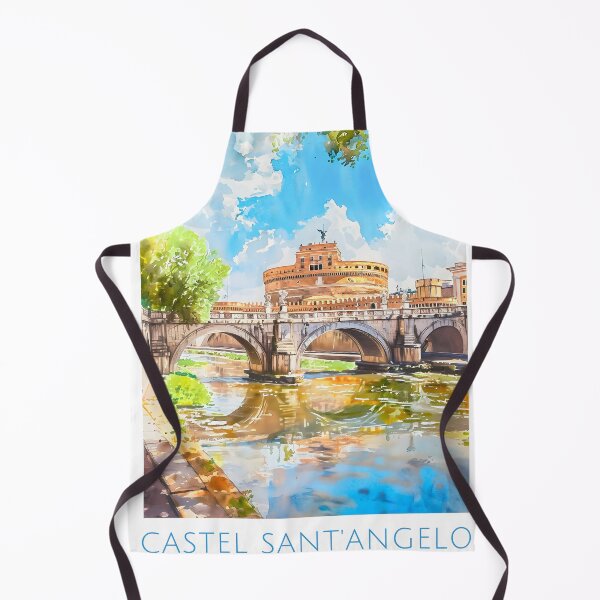 Item preview, Castel Sant'Angelo Rome Vintage Watercolor Travel Poster designed and sold by LaFabricaArt.