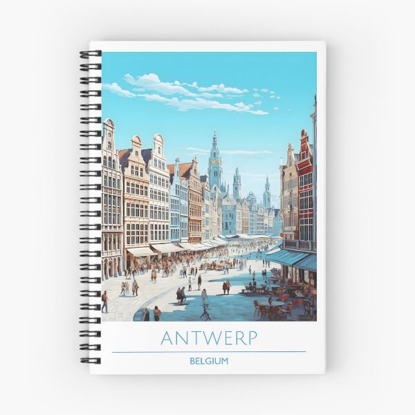 Item preview, Antwerp Belgium Grote Markt Vintage Travel Poster Print designed and sold by LaFabricaArt.