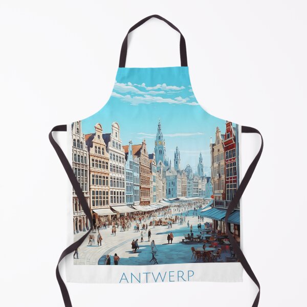 Artikelvorschau, Antwerpen Belgien Grote Markt Vintage Reiseplakatdruck entworfen und verkauft von LaFabricaArt.