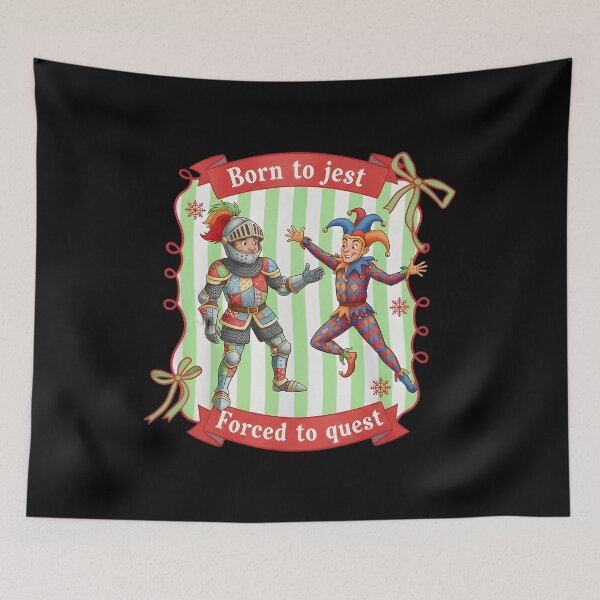 Item preview, Born to Jest Forced to Quest Medieval Jester Meme Funny Fantasy DnD RPG Humor designed and sold by cozygamerstore.
