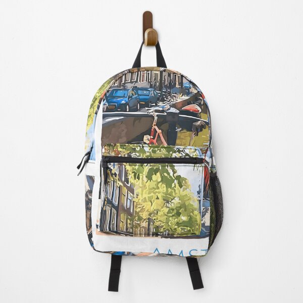 Item preview, Amsterdam Canal View Bikes Vintage Netherlands Travel Poster designed and sold by LaFabricaArt.