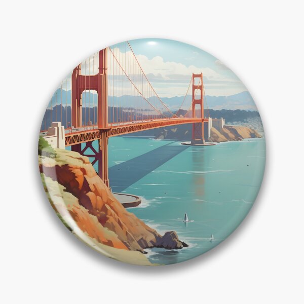 Item preview, Golden Gate Bridge Vintage Travel Poster San Francisco Print designed and sold by LaFabricaArt.