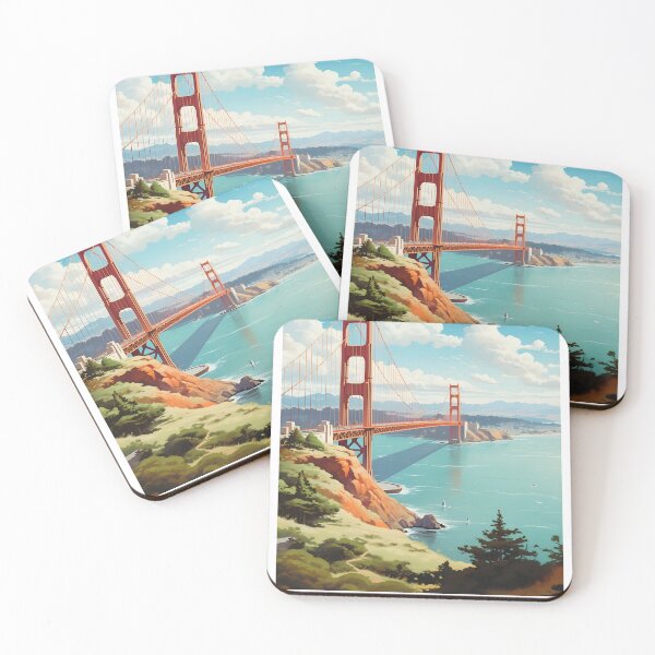 Item preview, Golden Gate Bridge Vintage Travel Poster San Francisco Print designed and sold by LaFabricaArt.
