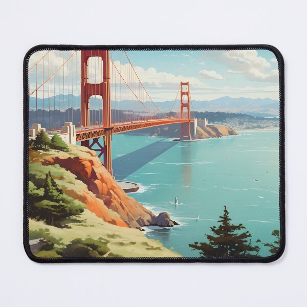 Item preview, Golden Gate Bridge Vintage Travel Poster San Francisco Print designed and sold by LaFabricaArt.