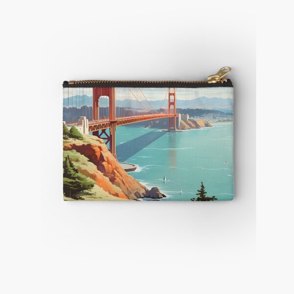Item preview, Golden Gate Bridge Vintage Travel Poster San Francisco Print designed and sold by LaFabricaArt.