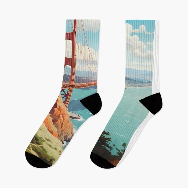 Item preview, Golden Gate Bridge Vintage Travel Poster San Francisco Print designed and sold by LaFabricaArt.