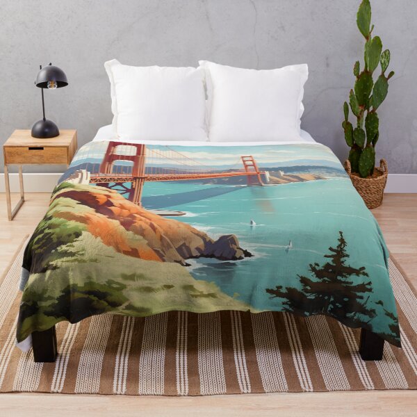 Item preview, Golden Gate Bridge Vintage Travel Poster San Francisco Print designed and sold by LaFabricaArt.