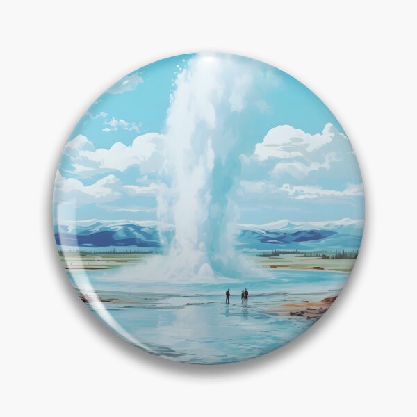 Item preview, Geysir Strokkur Iceland Vintage Nature Travel Poster designed and sold by LaFabricaArt.