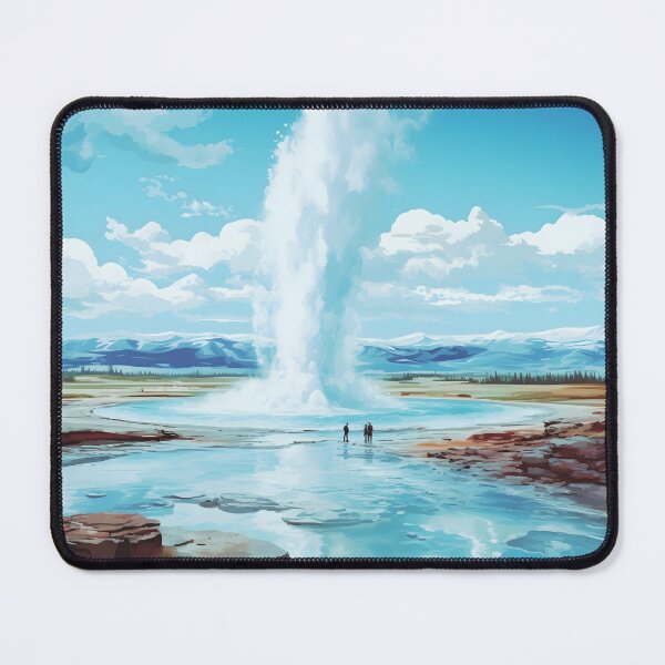 Item preview, Geysir Strokkur Iceland Vintage Nature Travel Poster designed and sold by LaFabricaArt.