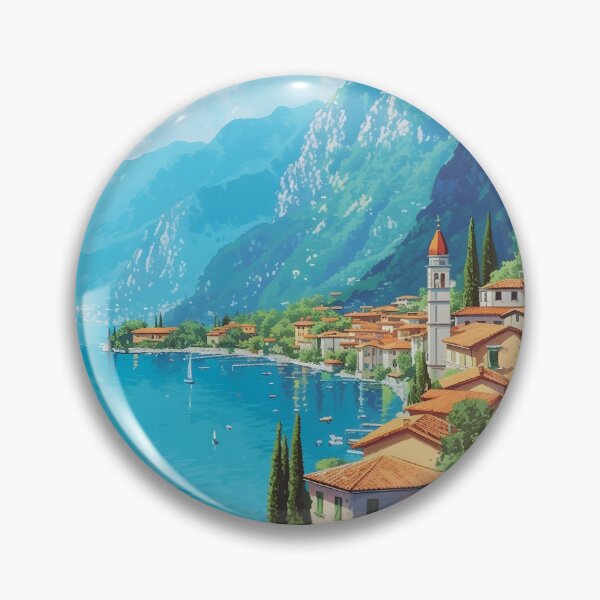 Item preview, Limone Lake Garda Italy Vintage Mountain Travel Poster designed and sold by LaFabricaArt.