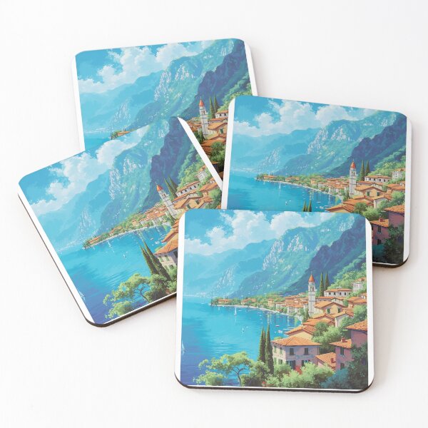 Item preview, Limone Lake Garda Italy Vintage Mountain Travel Poster designed and sold by LaFabricaArt.