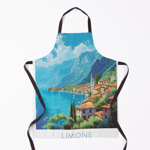 Item preview, Limone Lake Garda Italy Vintage Mountain Travel Poster designed and sold by LaFabricaArt.