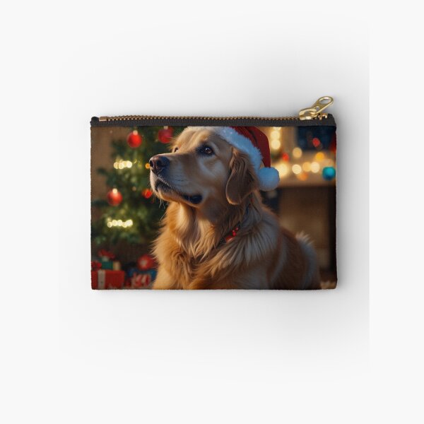 Item preview, Christmas Dog with Santa Hat and Lights designed and sold by PetJoyPrintsCO.