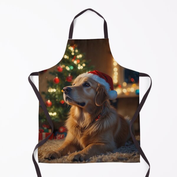 Item preview, Christmas Dog with Santa Hat and Lights designed and sold by PetJoyPrintsCO.