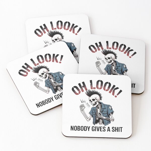 Item preview, Hilarious "Oh Look! Nobody Gives a Shit" Sarcastic Skeleton Graphic T-Shirt by ClothesbestSkeletonsArt designed and sold by Clothesbest.