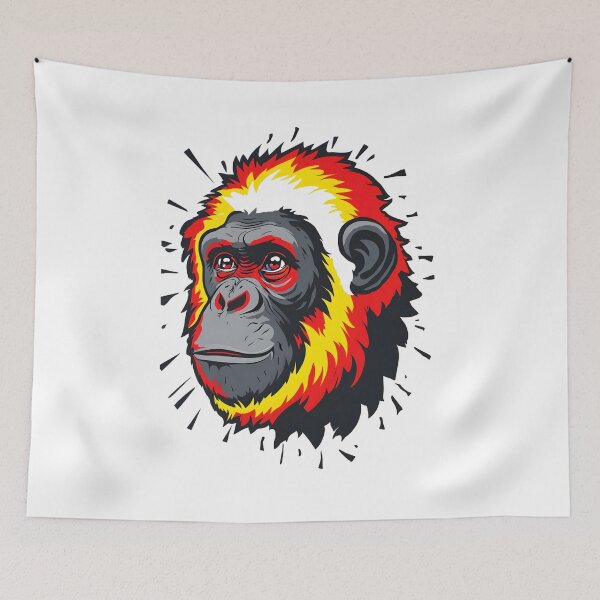 Item preview, A vibrant Colobinae portrait, half jungle spirit, half modern pop designed and sold by Neuro Spiral Studio.